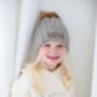 Personalised Initials Faux Fur Pom Pom Bobble Hat, thumbnail 2 of 4