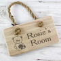 Personalised Kids Teddy Wooden Door Sign, thumbnail 2 of 2