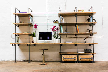 Hannah Industrial Desk And Shelves, 5 of 8
