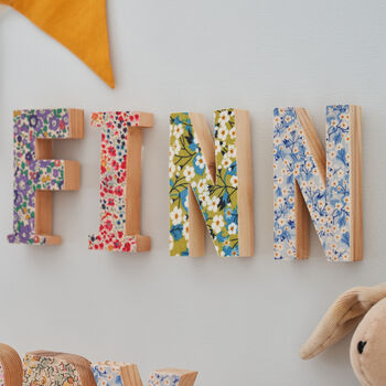 Liberty Print Fabric Wooden Childrens Letters, 2 of 4