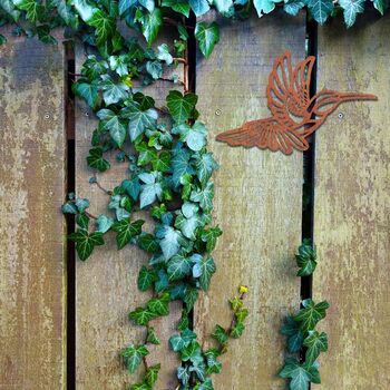 Rusted Metal Hummingbird Metal Garden Art Decor, 7 of 10