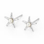 Sterling Silver Pearl Starfish Stud Earrings – 9mm, thumbnail 4 of 9