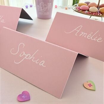 Handwritten Baby Pink Place Cards In White Ink, 2 of 6