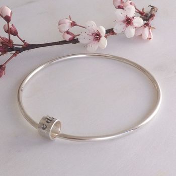 Personalised Silver Name Charm Bangle, 2 of 8