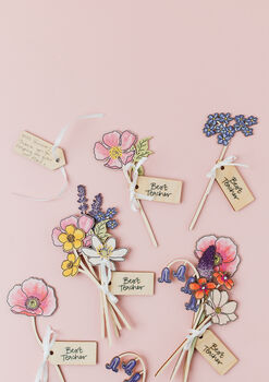 Personalised Wooden Flower Bouquet Teacher Thank You Gift, 3 of 6