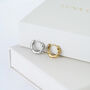 Cute Gold Glittering Cosmic Star Hoop Earrings Set Of Two, thumbnail 1 of 6