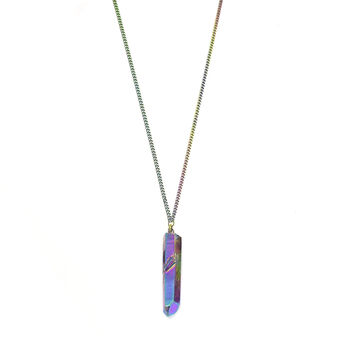Rainbow Quartz Crystal Rainbow Chain Necklace, 3 of 3