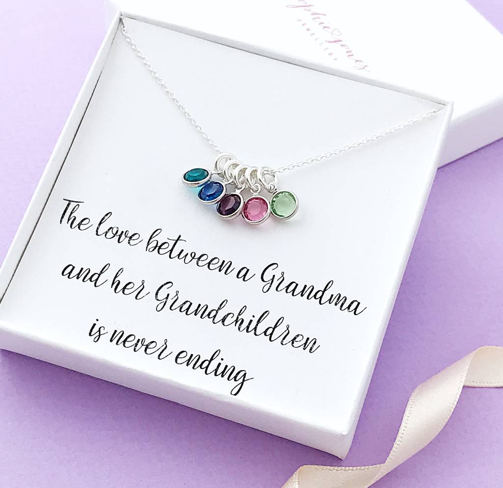 Personalised Grandma Birthstone Necklace, 1 of 5