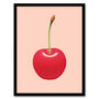 Single Cherry Red Pink Fruit Kitchen Wall Art Print, thumbnail 5 of 6