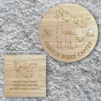 Personalised Wooden Dinosaur Toddler Step Stool, 7 of 7