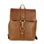 Handcrafted Small Caramel Brown Backpack, thumbnail 3 of 8