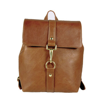 Handcrafted Small Caramel Brown Backpack, 3 of 8