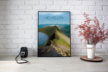 Helvellyn Mountain Lake District Travel Poster Print, 3 of 6