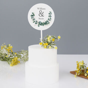 Personalised Wedding Cake Topper Botanical, 2 of 5