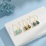 Sterling Silver Olive Green Cz Droplet Drop Earrings, thumbnail 7 of 12