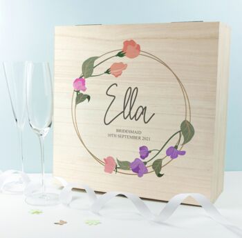 Personalised Floral Wedding Keepsake Box, 3 of 12