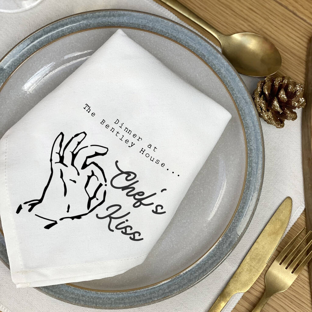 Family Personalised Chef's Kiss Napkin