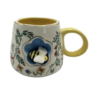 Giftboxed 3D Bumble Bee Mug With Gold Rim, 3 of 5