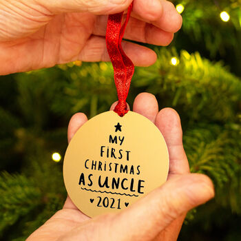 'First Christmas As Uncle' Christmas Decoration, 2 of 5