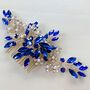 Royal Blue Crystal Hair Comb, thumbnail 3 of 5