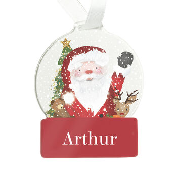 Personalised Santa Acrylic Snowglobe Hanging Decoration Gift Boxed, 5 of 5
