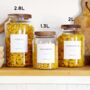 Kitchen Storage Jar With Acacia Wood Lid And Personalised Waterproof Label, thumbnail 9 of 10