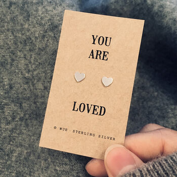 Silver Heart Earrings. You Are Loved, 4 of 4