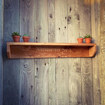 Engraved Oak Farmhouse Style Shelves, Made To Length, 2 of 10