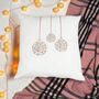 White Contemporary Christmas Bauble Cushion, thumbnail 4 of 6