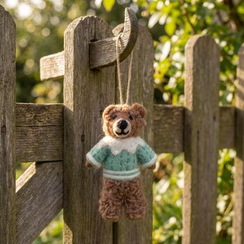 Handmade Felt Bruce The Bear Decoration, 5 of 5