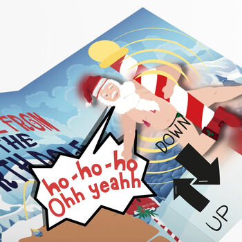 Singing And Sliding Animated Santa! Funny Christmas Card 'From The North Pole', 2 of 12