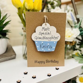 Personalised Granddaughter Sister Niece Cake Card, 2 of 2