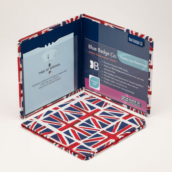 Disabled Blue Badge Parking Permit Wallet In Union Jack Flag, 7 of 7