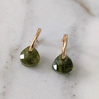 Peridot Teardrop August Birthstone Earrings, 2 of 5