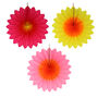 Flower Fan Paper Decoration Set Of Three Sunset, thumbnail 1 of 4