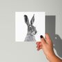 Countryside Hare Wildlife Greeting Card, thumbnail 6 of 6