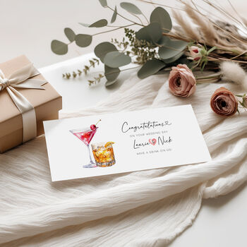 Personalised Money Wallet For Wedding Gift. Cocktail, 4 of 4