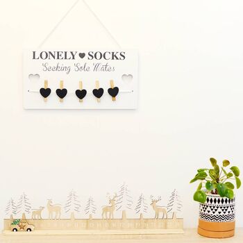 Lonely Socks Seeking Soul Mates Hanging Clip Board, 3 of 3