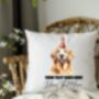 Personalised Golden Retriever Birthday Congratulations Party Cushion, thumbnail 2 of 2