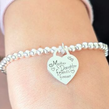 Sterling Silver Mother And Daughter Bracelet, 2 of 6