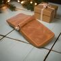 Personalised Round Zipper Leather Wallet For Christmas Gift, thumbnail 3 of 11