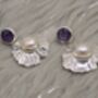 Amethyst Pearl Sterling Silver Earrings, thumbnail 3 of 4