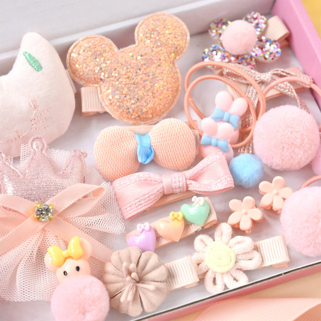Personalised Peach Hair Clip Accessories Set By KEEDD