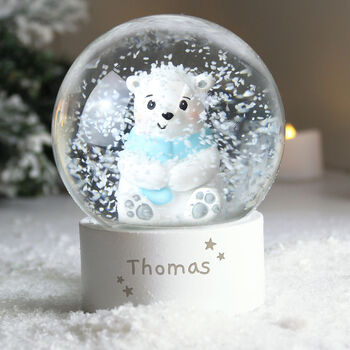 Personalised Polar Bear Snow Globe, 4 of 5