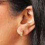 Sterling Silver Pearl Flower Huggie Hoop Earrings In Gold, thumbnail 2 of 4