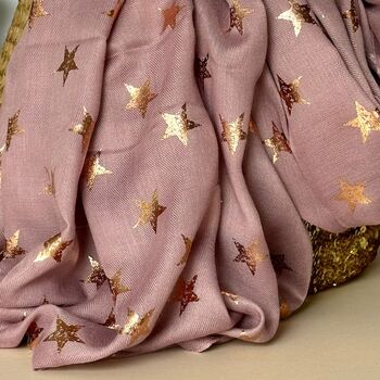 Antique Stars Print Scarf In Pink, 3 of 4