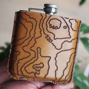 Personalised Maps And Contours Hip Flask In A Gift Box, 4 of 6
