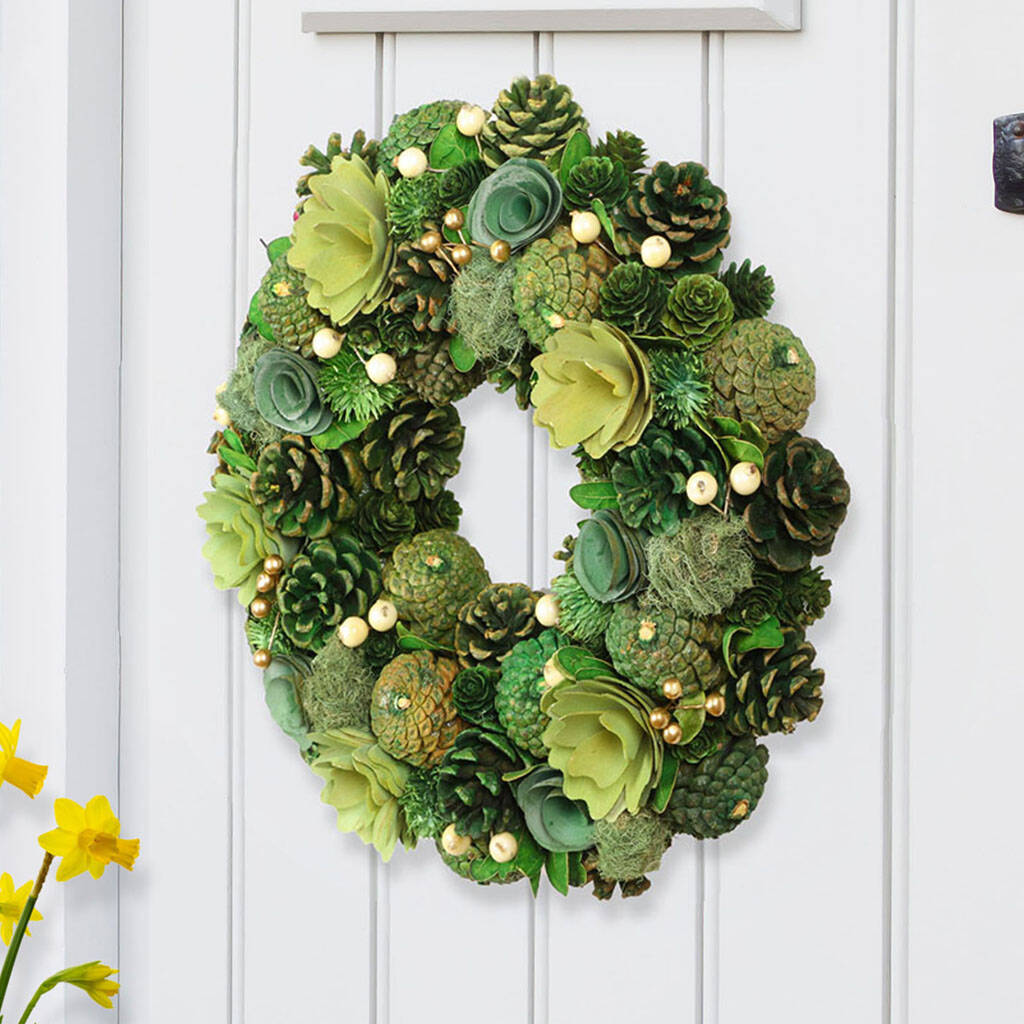 Natural Evergreen Spring Wreath, 1 of 6