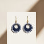 Navy And White Circular Earrings, thumbnail 3 of 7