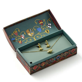 Harry Potter Quidditch Gift Box With Cute Golden Snitch Necklace And Earrings, 4 of 6